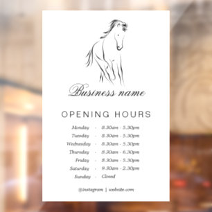 Running horse in black colour window cling