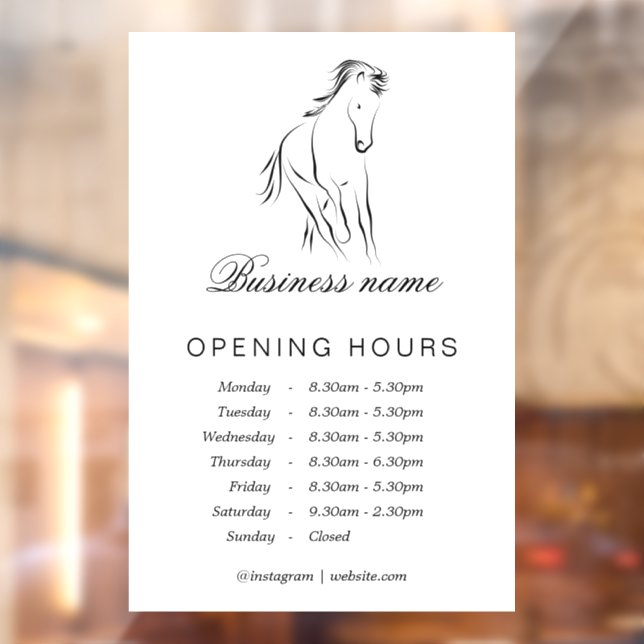 Running horse in black colour window cling (Sheet 2)