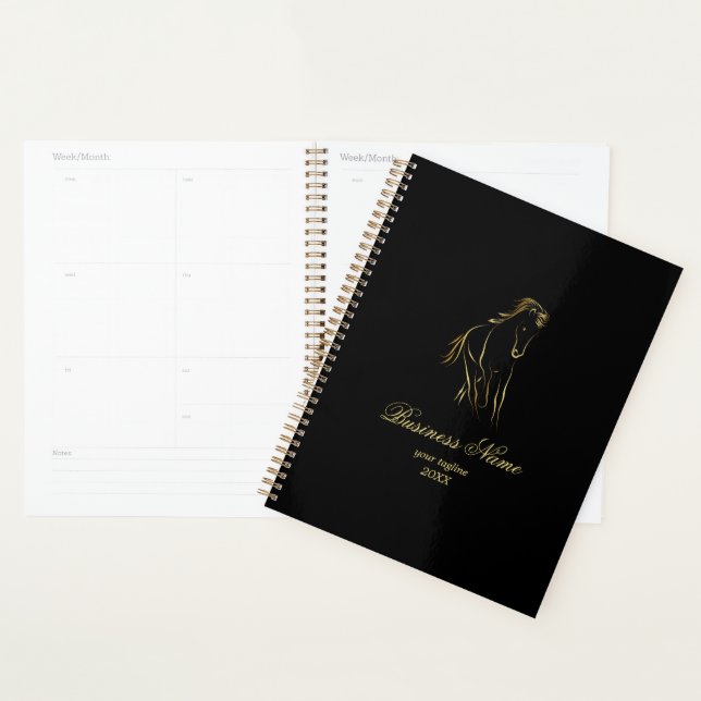 Running horse in gold colour planner (Display)