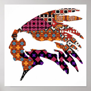 Running Horse Indian Poster