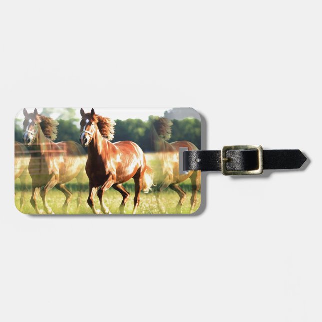 Running Horse Luggage Tag (Front Horizontal)