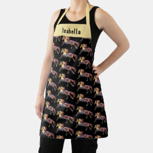 Running Horse Mandala Magical Colour Light Art Apron