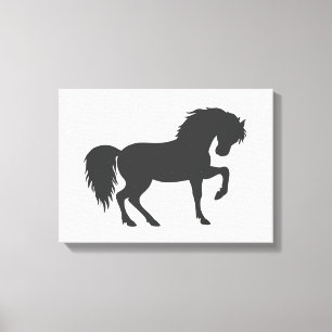 Running horse silhouette - Choose background color Canvas Print