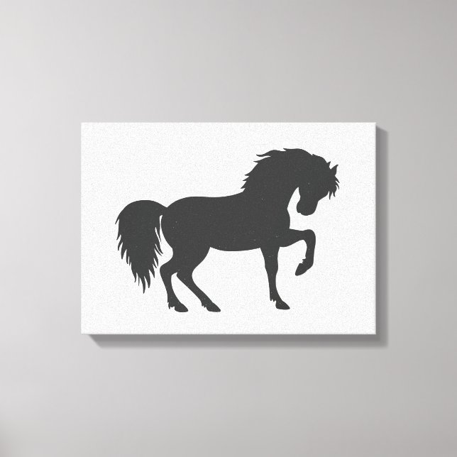 Running horse silhouette - Choose background colou Canvas Print (Front)