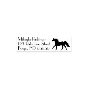 Running Horse Silhouette Parisian Text Self-inking Stamp