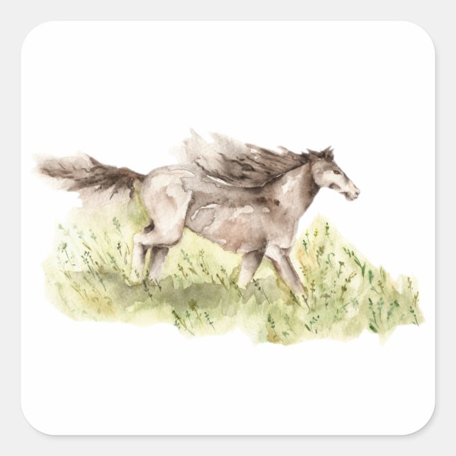 Running Horse Square Sticker (Front)