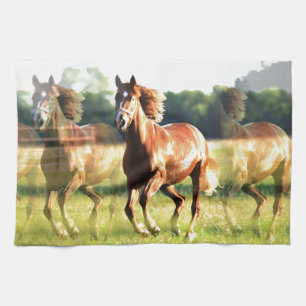 Running Horse Tea Towel