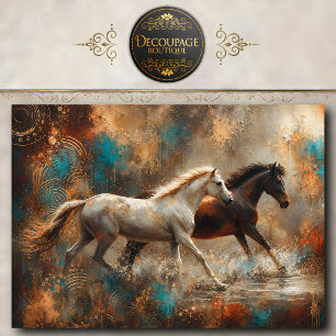 Running Horses Abstract Painting Tissue Paper
