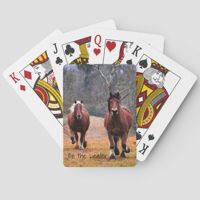 Running Horses Be The Leader Playing Cards (Back)