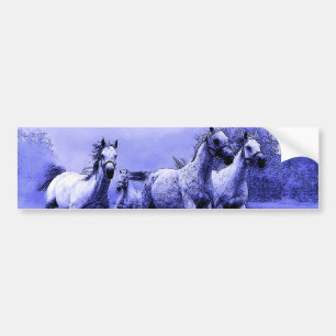 Running Horses & Blue Moonlight Bumper Sticker