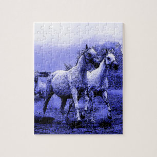 Running Horses & Blue Moonlight Jigsaw Puzzle