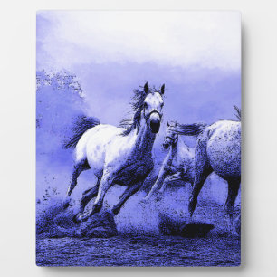 Running Horses & Blue Moonlight Plaque