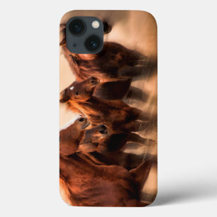 Running horses, blur and flying manes iPhone 13 case