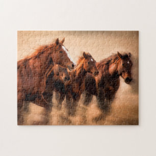 Running horses, blur and flying manes jigsaw puzzle