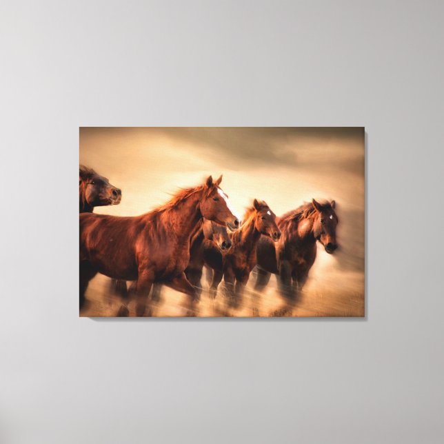 Running Horses Canvas Print (Front)