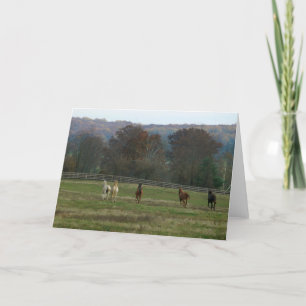 Running horses, Card