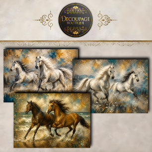 Running Horses Collection Decoupage Wrapping Paper Sheet