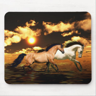 Running horses mouse mat