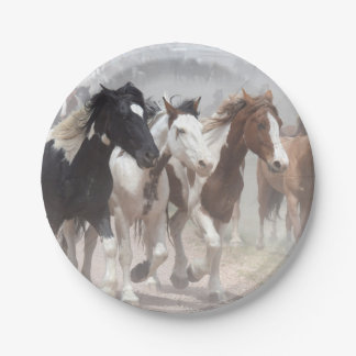 Running Horses Paper Plate