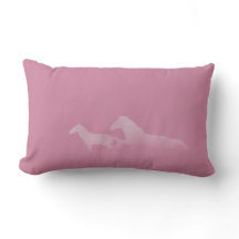 Running Horses Pink Pillow