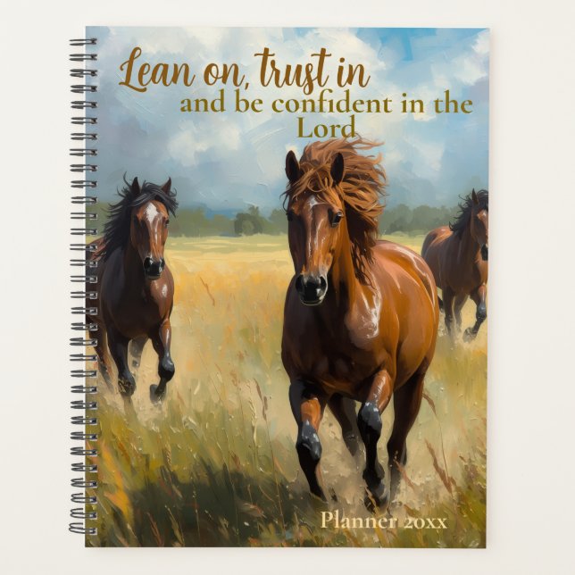 Running Horses Rustic  Planner (Front)