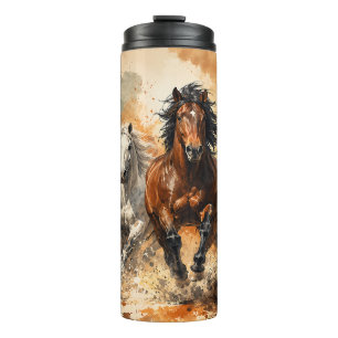 Running Horses Thermal Tumbler