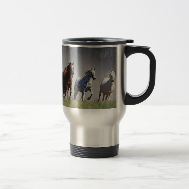 Running Horses Travel/Commuter Mug (Right)