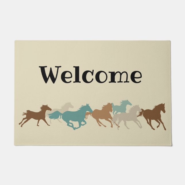 Running horses welcome mat (Front)