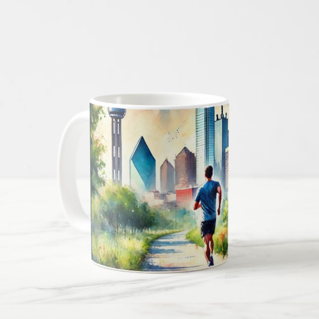 Running in Dallas Texas Coffee Mug (Front Left)