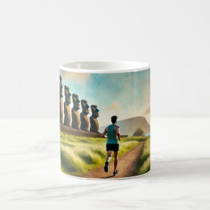 Running in Easter Island Coffee Mug