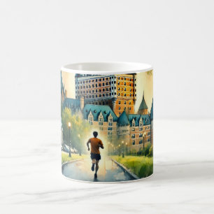 Running in Quebec City Chateau Frontenac Coffee Mug
