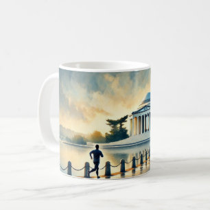 Running in Washington DC Jefferson Memorial Coffee Mug