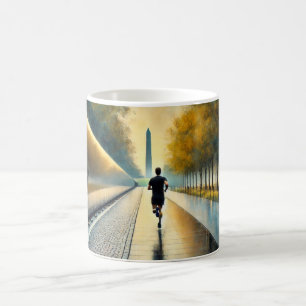 Running in Washington DC Vietnam Veterans Memorial Coffee Mug