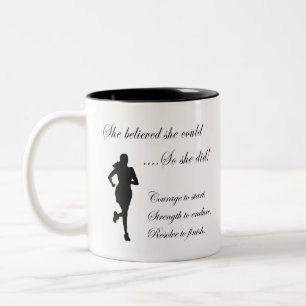 Running Inspirational Quote Two-Tone Coffee Mug