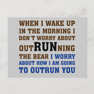 Running is about beating the competition postcard