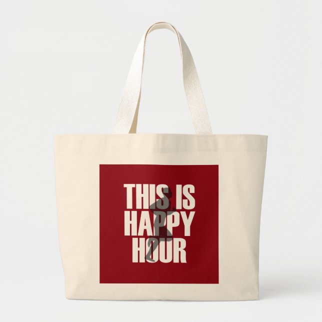 Running Is Happy Hour Large Tote Bag (Front)