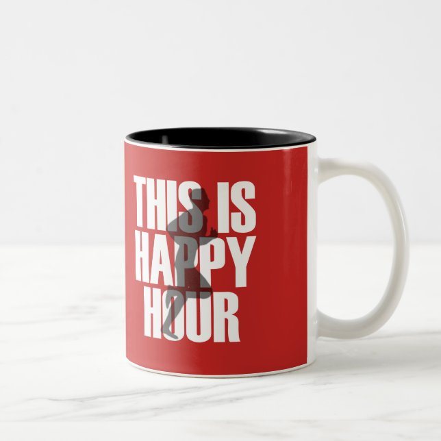 Running Is Happy Hour Two-Tone Coffee Mug (Right)