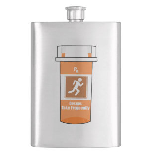 Running Is My Drug Hip Flask