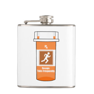 Running Is My Drug Hip Flask