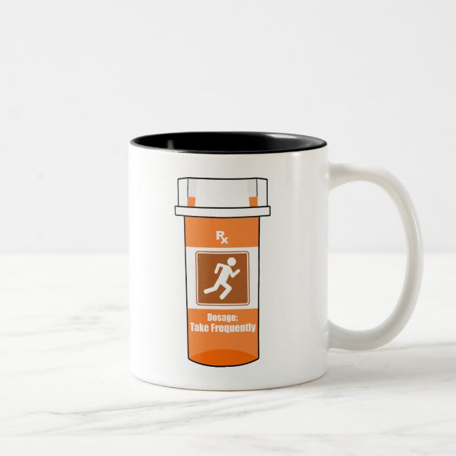 Running Is My Drug Two-Tone Coffee Mug (Right)