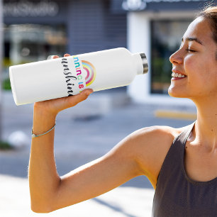 Running Is My Sunshine Colourful Rainbow Graphic 710 Ml Water Bottle