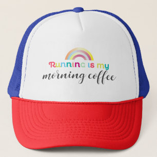 Running Is My Sunshine Colourful Rainbow Graphic Trucker Hat