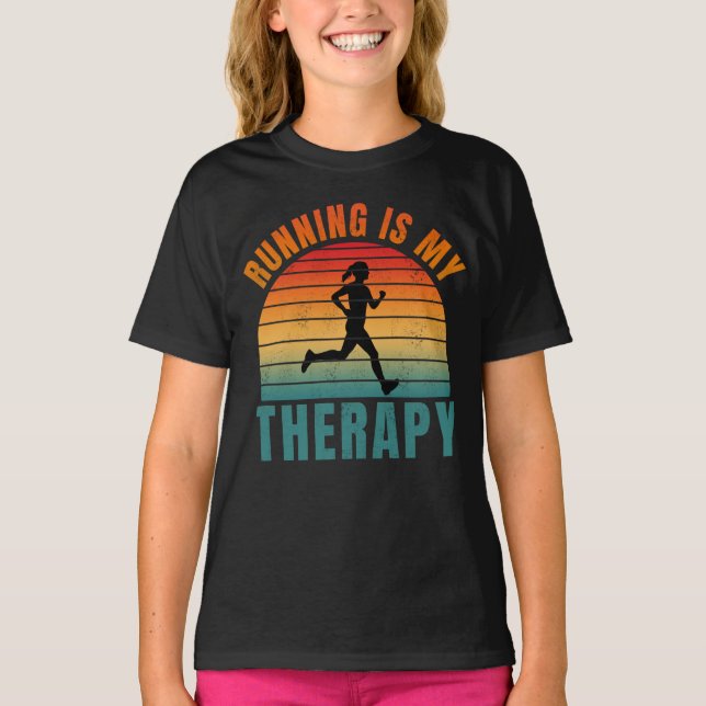 Running is my therapy funny exercise gift T-Shirt (Front)