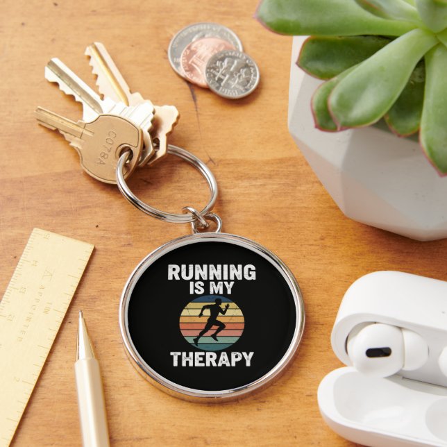 Running Is My Therapy Key Ring (Desk)