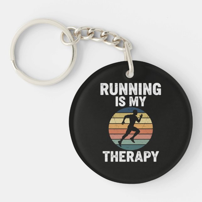 Running Is My Therapy Key Ring (Front)
