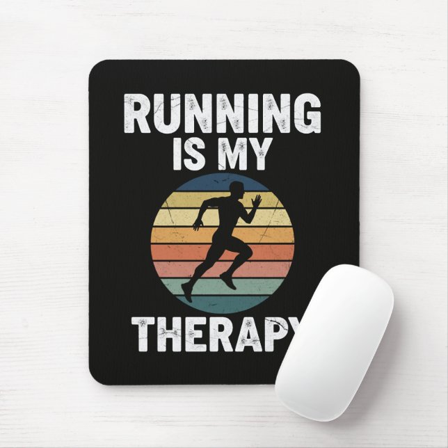 Running Is My Therapy Mouse Mat (With Mouse)