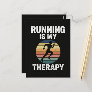 Running Is My Therapy Postcard