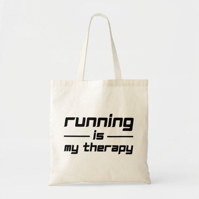 Running Is My Therapy Tote Bag (Front)