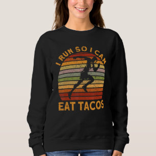 Running Jogger Half Marathon Vintage Retro Eat Tac Sweatshirt