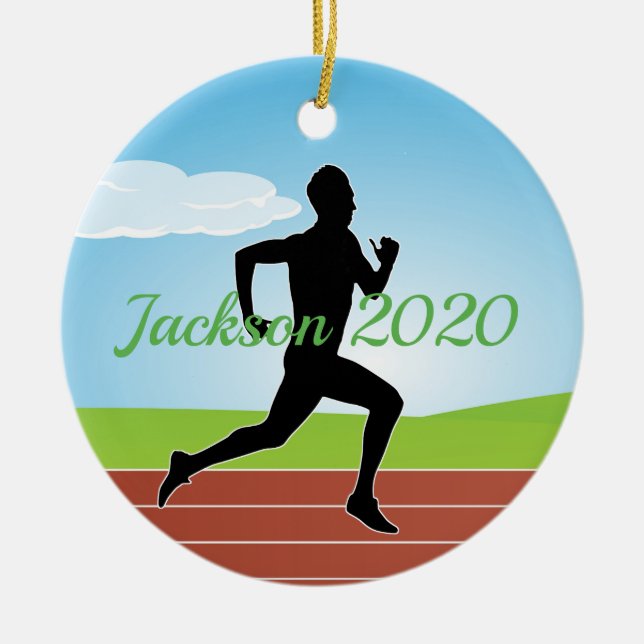 Running Jogging Design Ornament (Front)